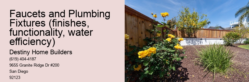 Faucets and Plumbing Fixtures (finishes, functionality, water efficiency)