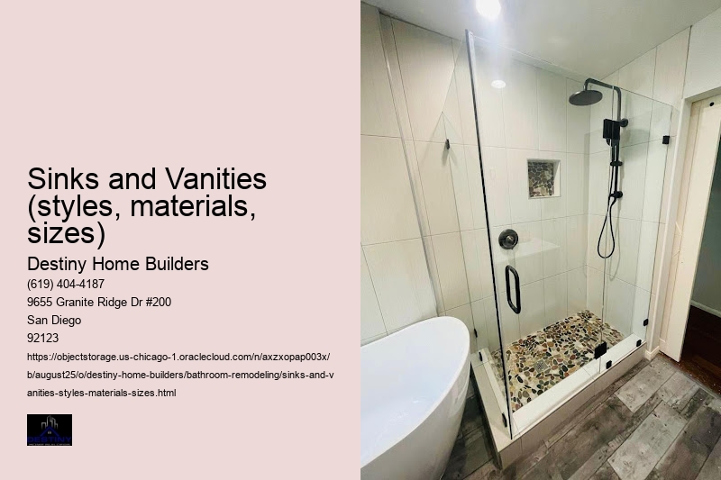 Sinks and Vanities (styles, materials, sizes)